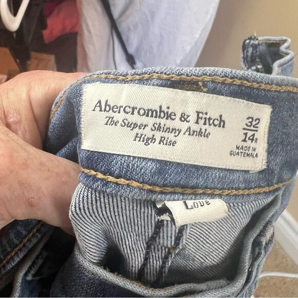 Abercrombie & Fitch Super Skinny Ankle High Rise Curve Love Womens Size 32/14 - Picture 5 of 7